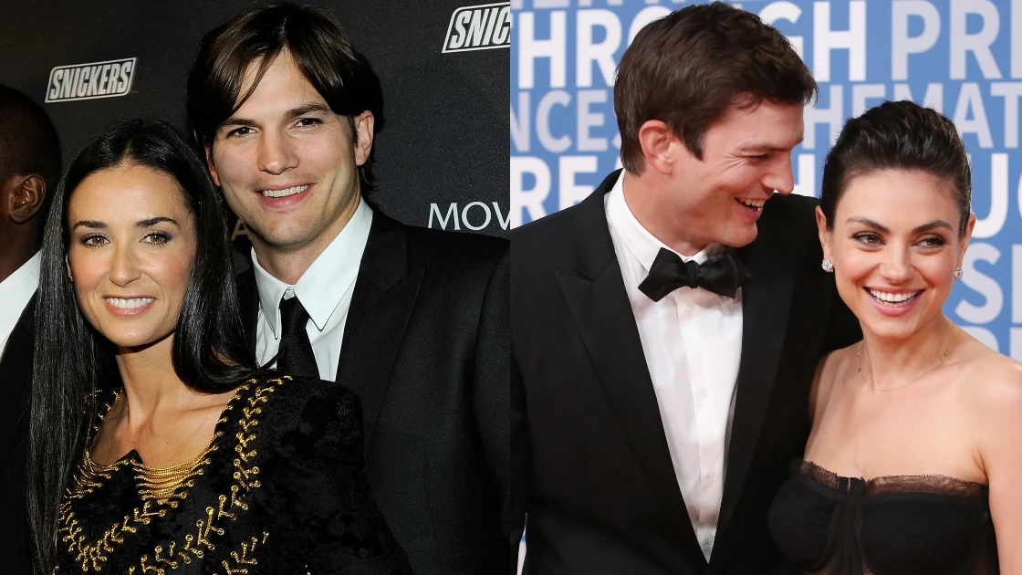 Demi Moore y Mila Kunis con Ashton Kutcher Demi Moore y Mila Kunis con Ashton Kutcher
