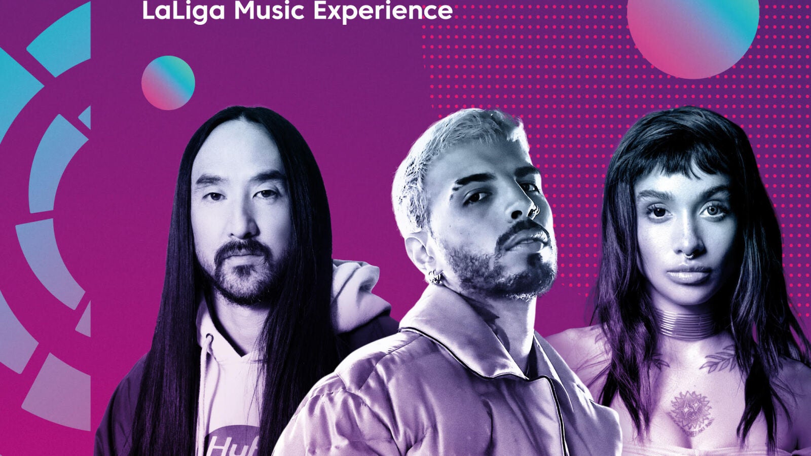 Rauw Alejandro, Steve Aoki y María Becerra, juntos en el concierto Oh My Gol! LaLiga Music Experience
