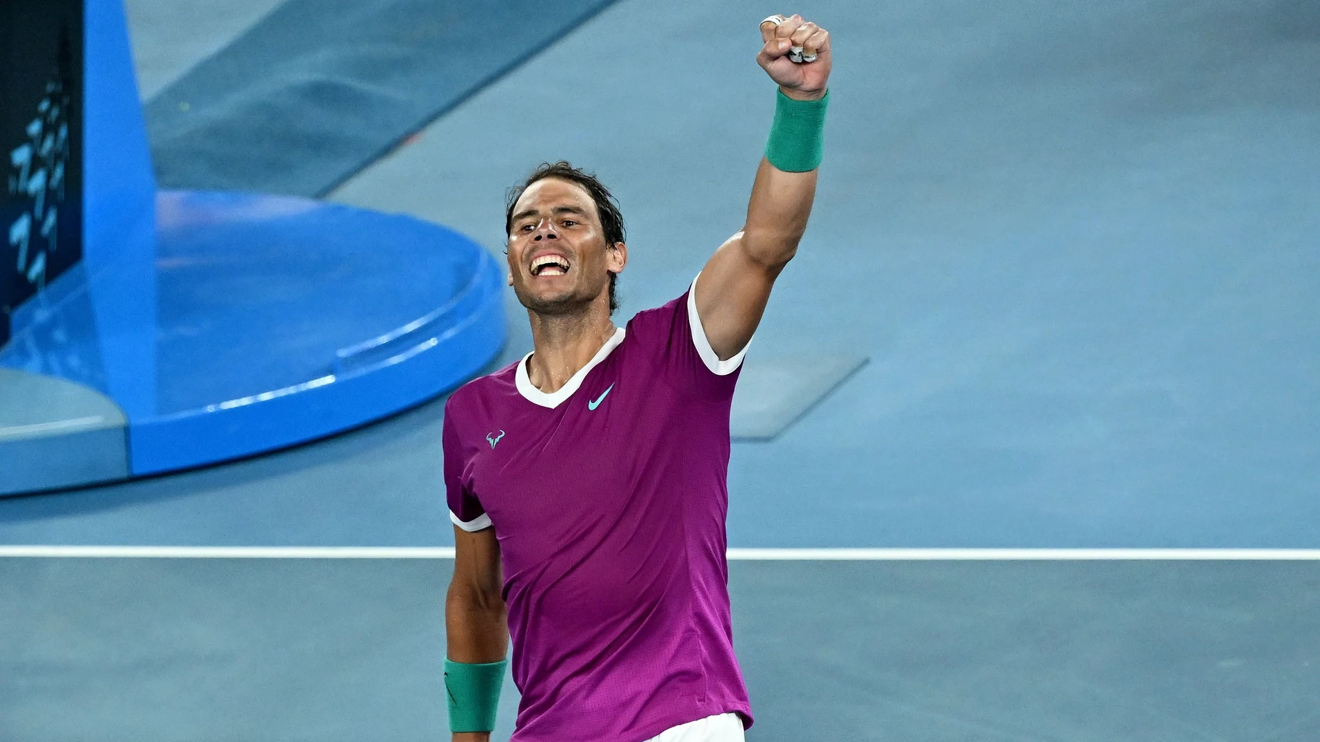 Rafa Nadal celebra su victoria ante Matteo Berrettini