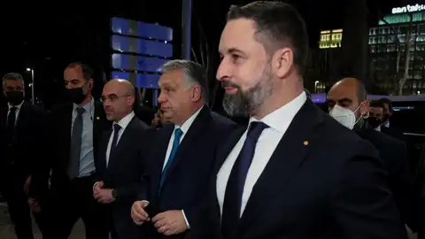 Santiago Abascal y el primer ministro húngaro Viktor Orbán Santiago Abascal y el primer ministro húngaro Viktor Orbán