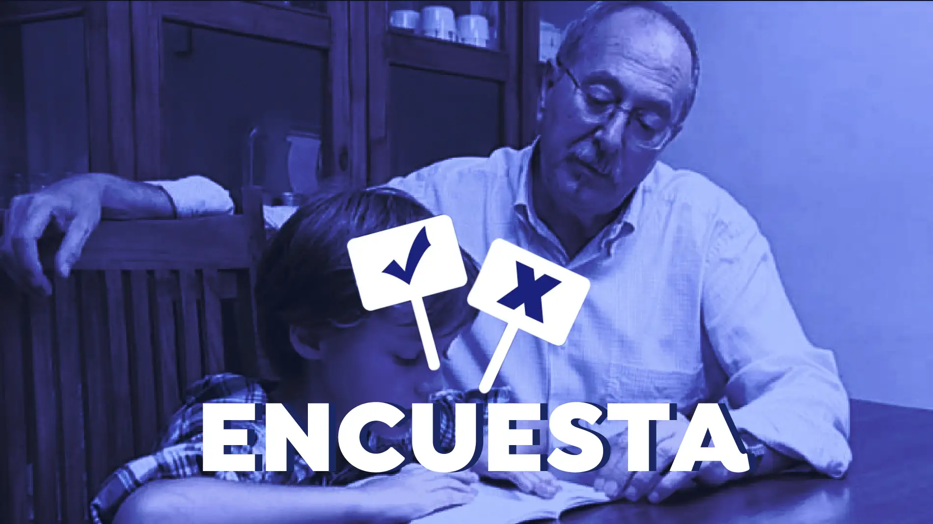 Cartón de encuesta sobre si los abuelos tendrían que cobrar por cuidar de sus nietos Cartón de encuesta sobre si los abuelos tendrían que cobrar por cuidar de sus nietos