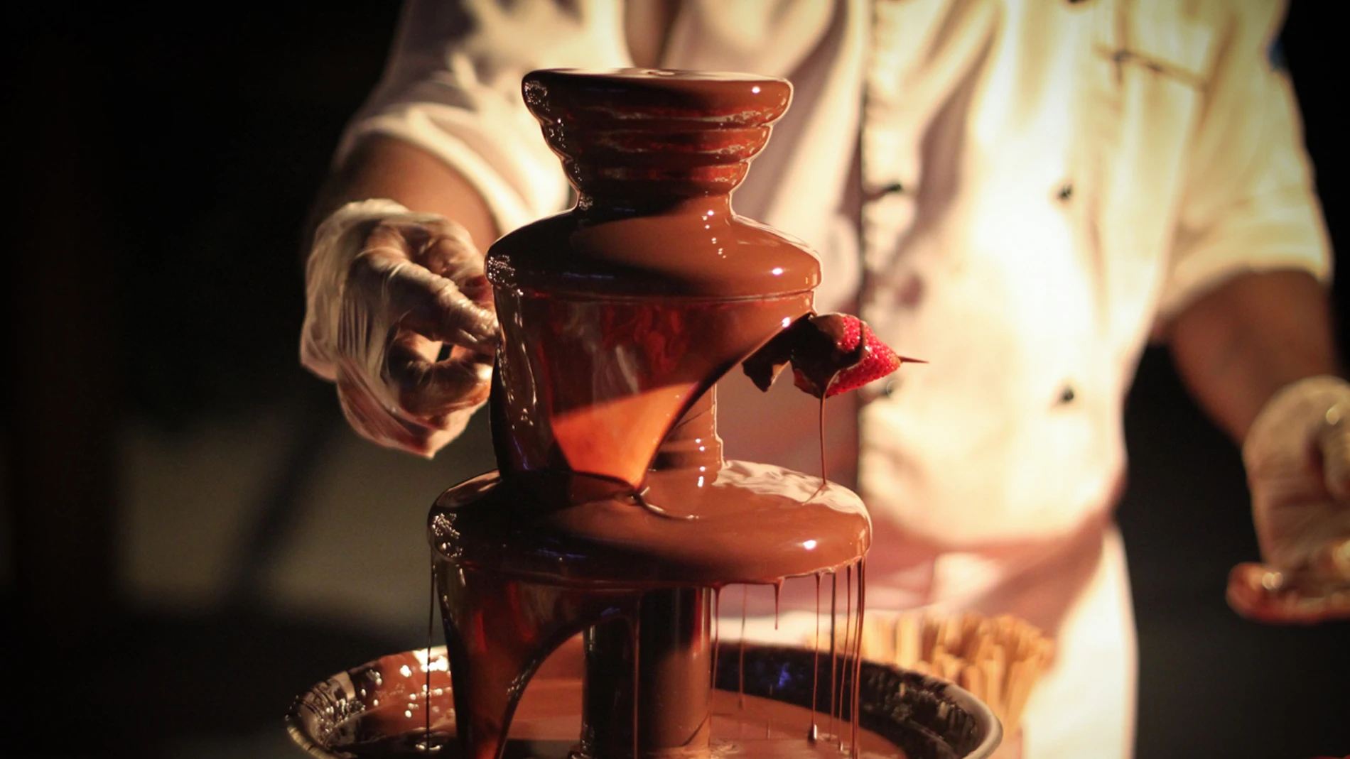 Apetitosa fondue de chocolate