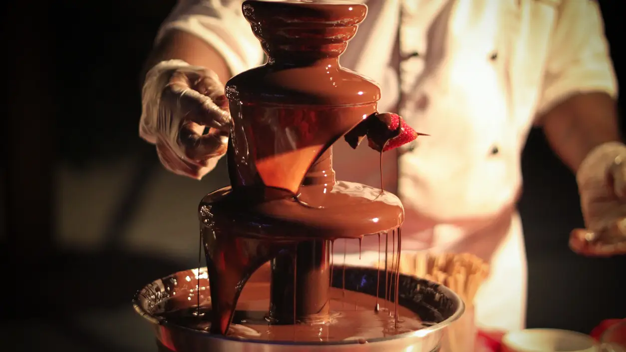 Apetitosa fondue de chocolate