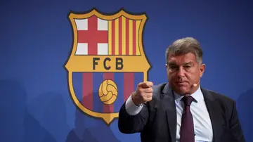 Joan Laporta, presidente del Barcelona, en rueda de prensa Joan Laporta, presidente del Barcelona, en rueda de prensa