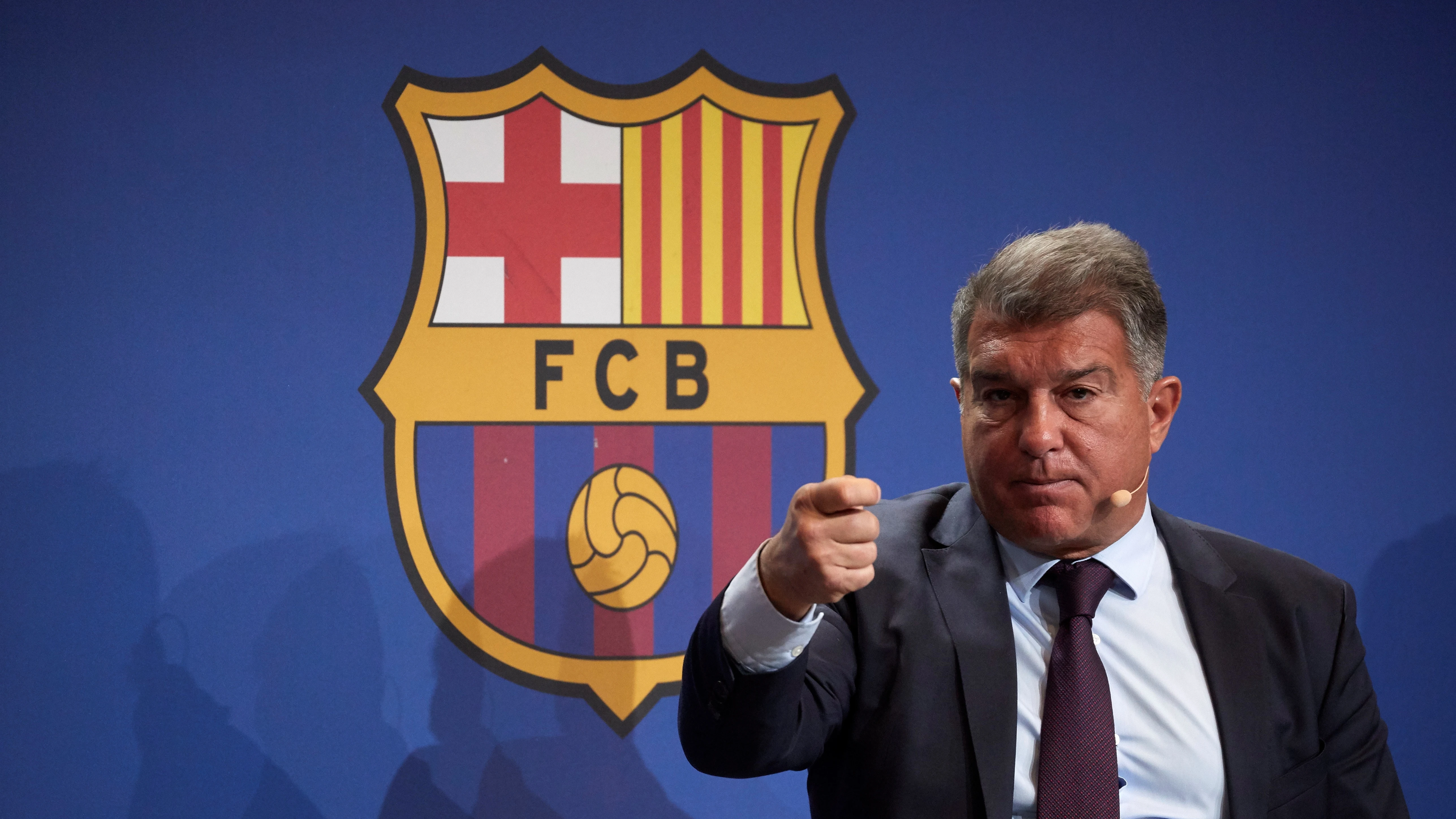 Joan Laporta, presidente del Barcelona, en rueda de prensa Joan Laporta, presidente del Barcelona, en rueda de prensa