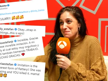 María Peláe, emocionada tras la reacción de la familia Estefan a su imitación: "Hay que ver las cosas que mueve Tu cara me suena" María Peláe, emocionada tras la reacción de la familia Estefan a su imitación: "Hay que ver las cosas que mueve Tu cara me suena"