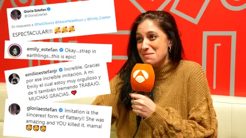 María Peláe, emocionada tras la reacción de la familia Estefan a su imitación: "Hay que ver las cosas que mueve Tu cara me suena" María Peláe, emocionada tras la reacción de la familia Estefan a su imitación: "Hay que ver las cosas que mueve Tu cara me suena"