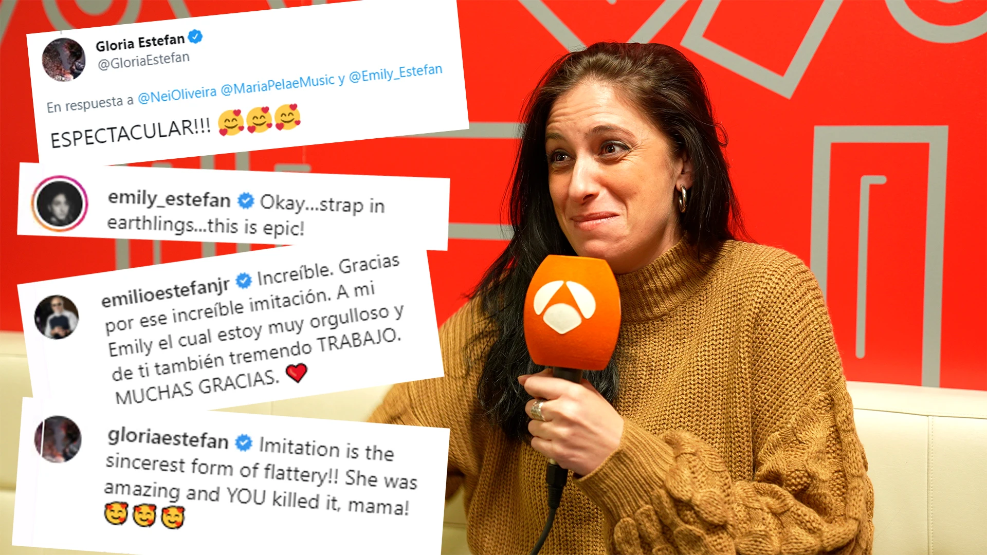 Mar&iacute;a Pel&aacute;e, emocionada tras la reacci&oacute;n de la familia Estefan a su imitaci&oacute;n: "Hay que ver las cosas que mueve Tu cara me suena"