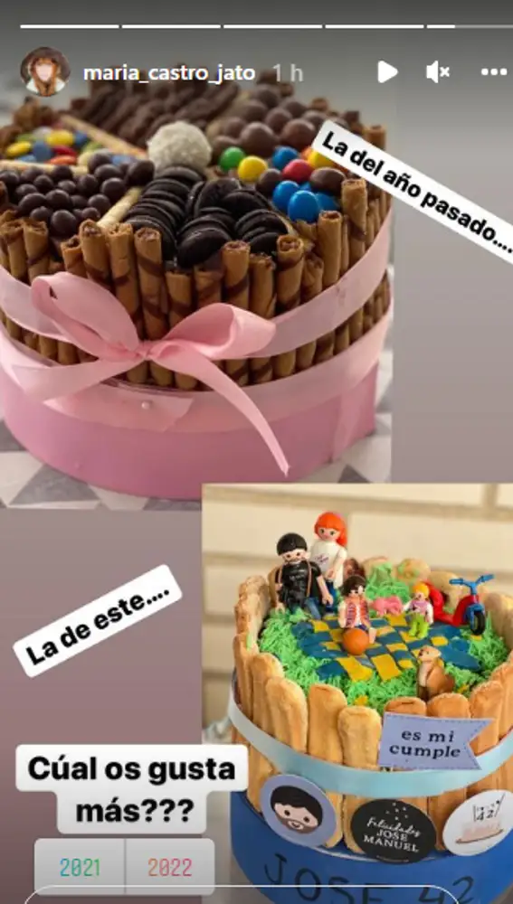 María Castro compara la tarta de cumpleaños de su marido con la del año pasado