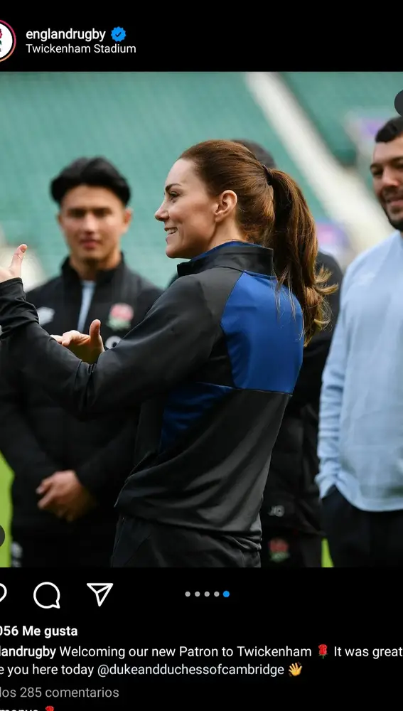 Kate Middleton con el equipo de rugby de Inglaterra