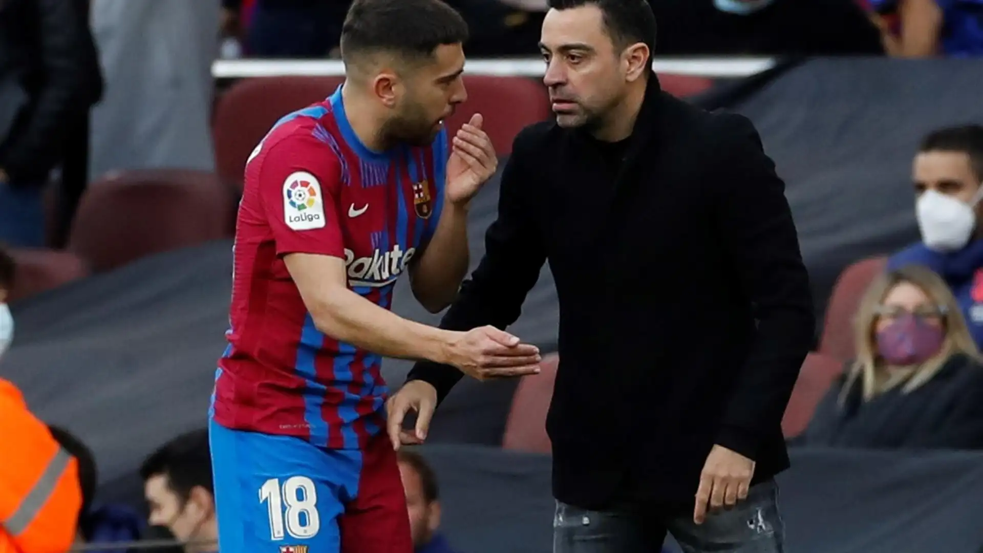 Xavi, con Jordi Alba