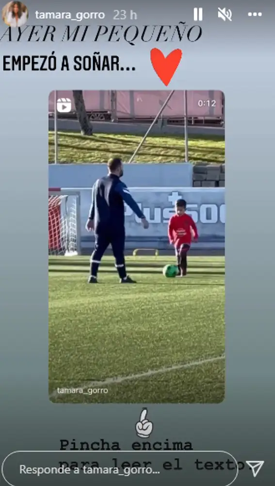Antonio, el hijo de Tamara Gorro y Ezquiel Garay, debuta en el fútbol
