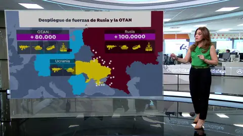 El mapa del imponente despliegue militar de Rusia y la OTAN en la frontera ucraniana El mapa del imponente despliegue militar de Rusia y la OTAN en la frontera ucraniana