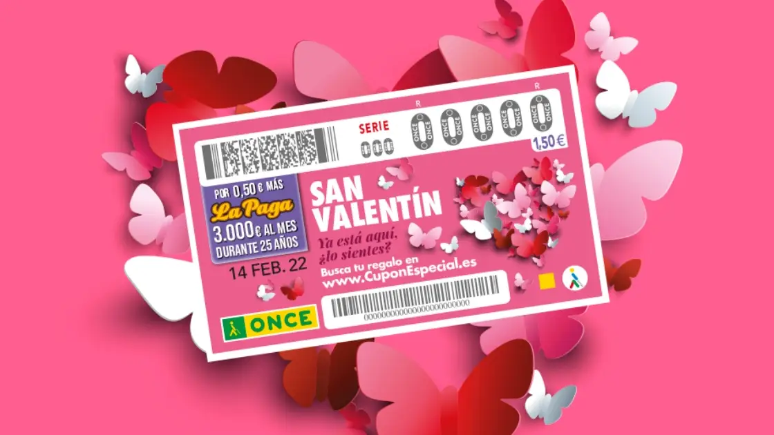 Cupón del Sorteo Extra de San Valentín de la ONCE 2022 Cupón del Sorteo Extra de San Valentín de la ONCE 2022