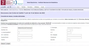 En la sede electrónica del INE podrás consultar dónde te corresponde votar en las Elecciones a las Cortes de Castilla y León de 2022