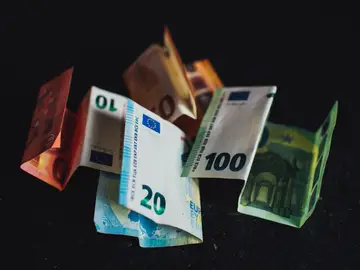 Imagen de archivo de billetes de euro Imagen de archivo de billetes de euro
