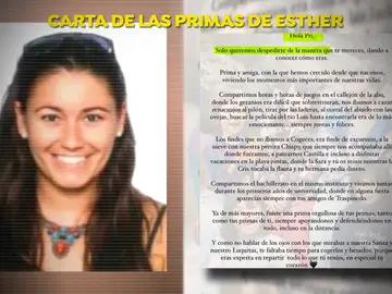 Carta de las primas a Esther López