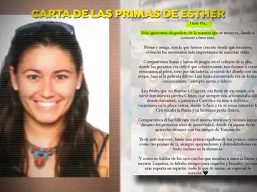 Carta de las primas a Esther López Carta de las primas a Esther López
