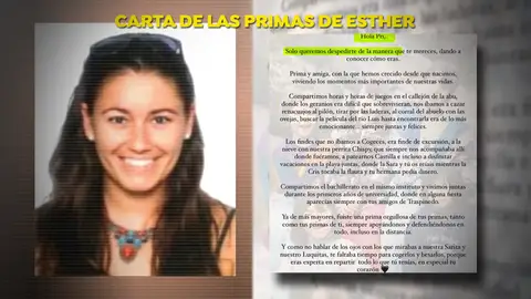 Carta de las primas a Esther López Carta de las primas a Esther López