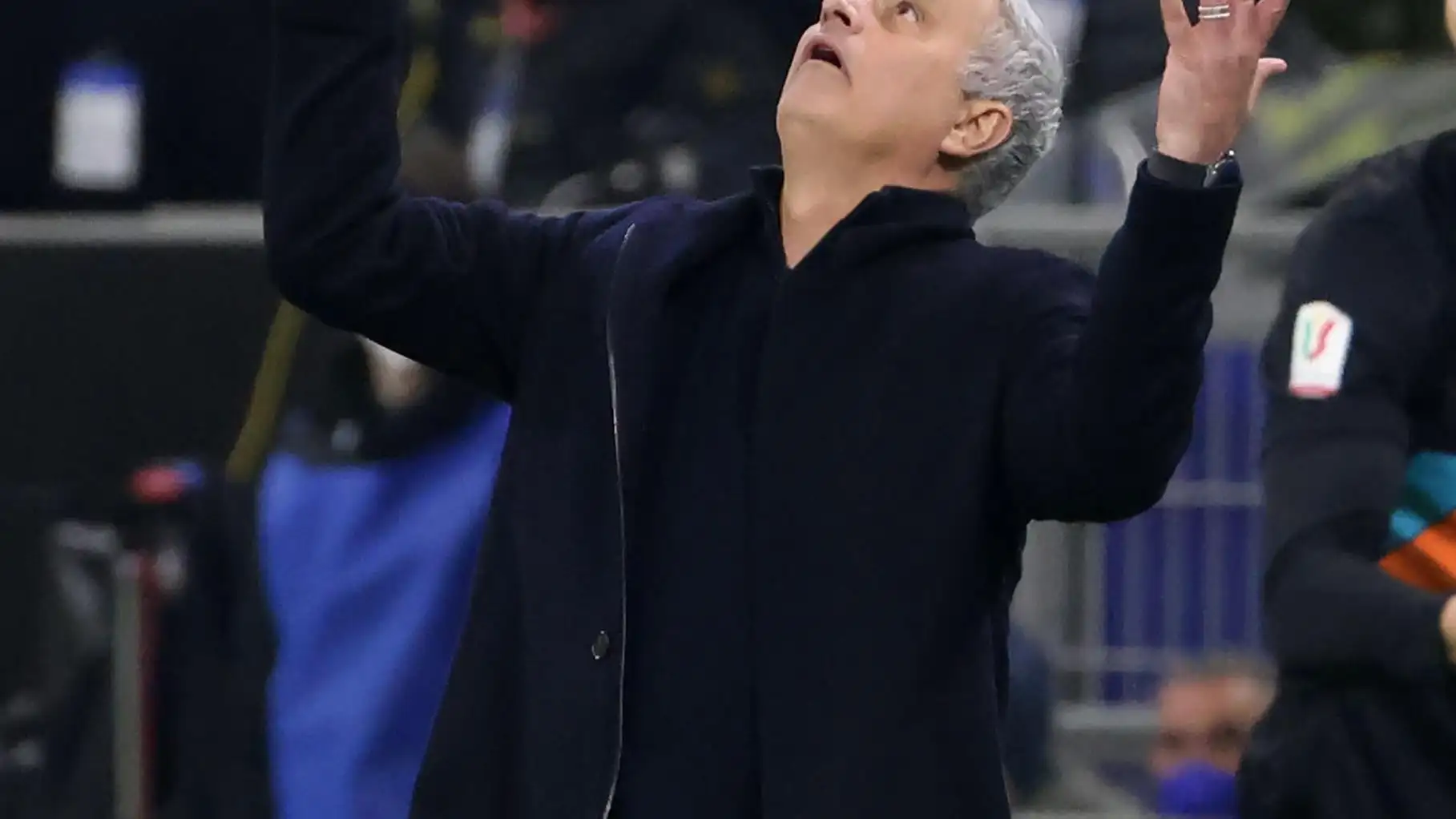 Mourinho, en el partido de la Roma ante el Inter Mourinho, en el partido de la Roma ante el Inter