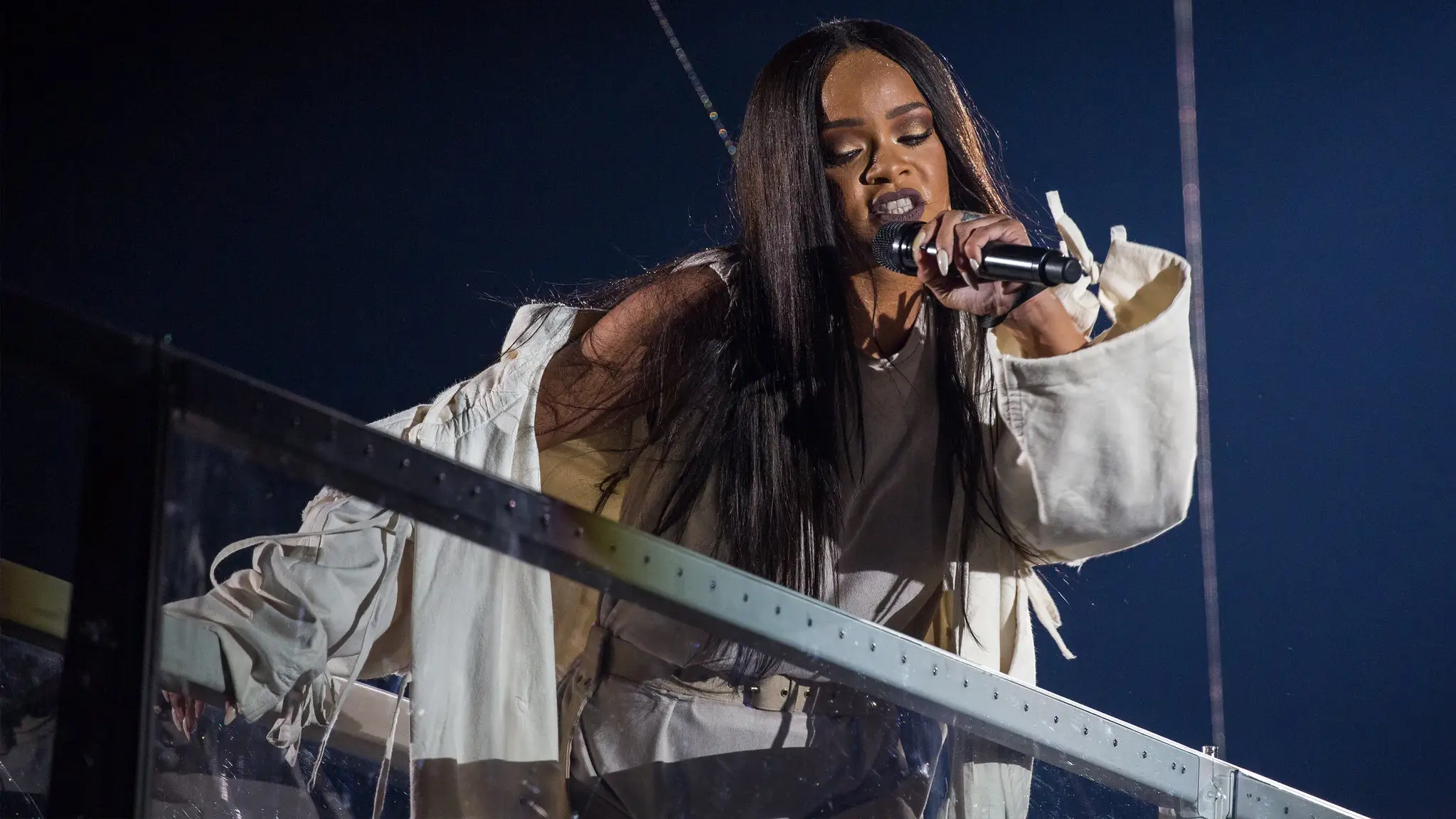 Rihanna, durante una actuación Rihanna, durante una actuación