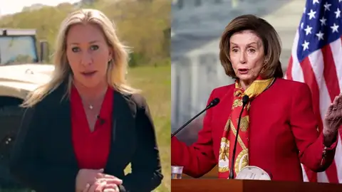 Marjorie Taylor Greene y Nancy Pelosi Marjorie Taylor Greene y Nancy Pelosi