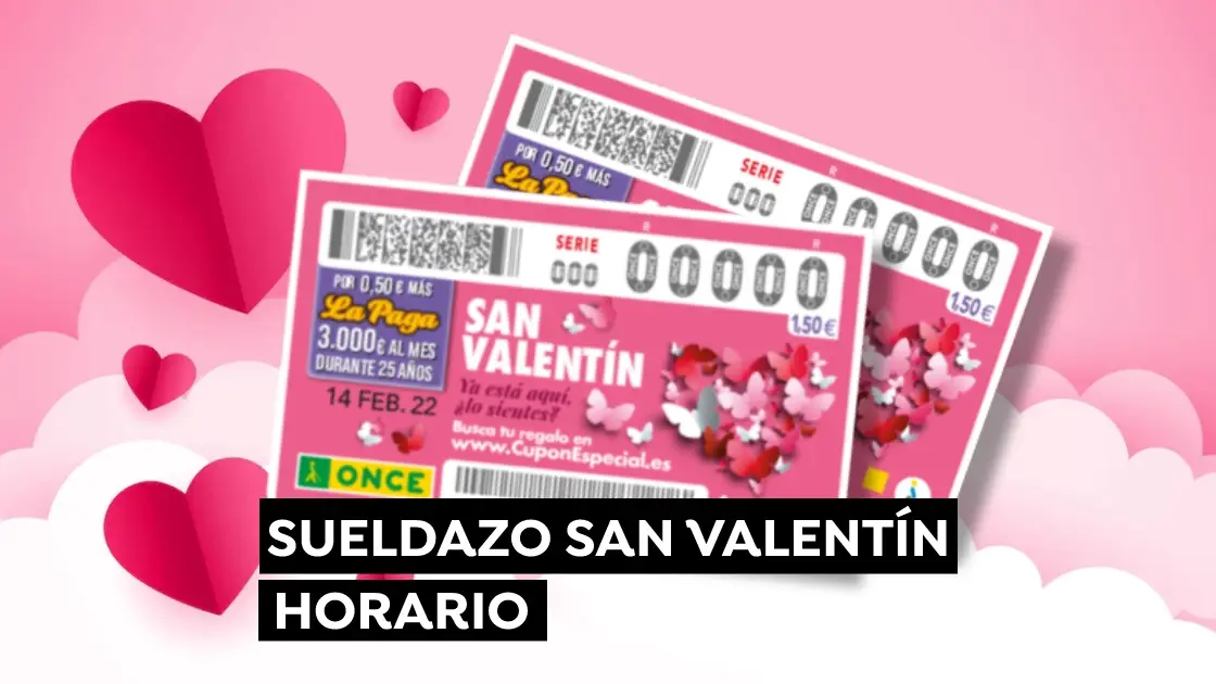 Sorteo de San Valentín ONCE 2022: Horario y dónde ver el Sorteo Extra del 14 de febrero en directo Sorteo de San Valentín ONCE 2022: Horario y dónde ver el Sorteo Extra del 14 de febrero en directo