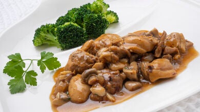 Receta de pollo con champiñones, de Arguiñano: 