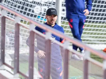 Simeone, en la Ciudad Deportiva Wanda en Majadahonda Simeone, en la Ciudad Deportiva Wanda en Majadahonda