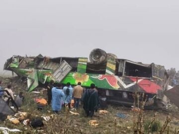El autobús accidentado en Perú