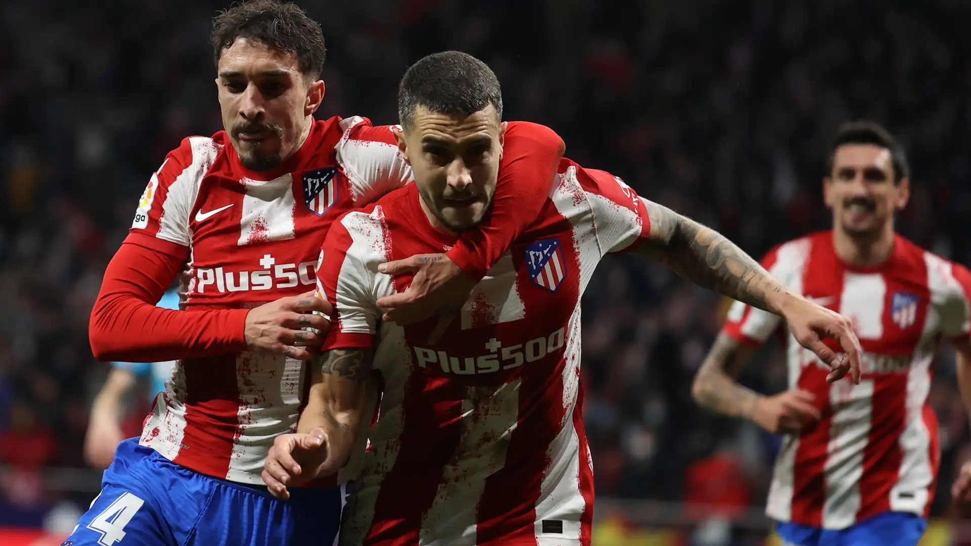 Hermoso celebra su gol en el minuto 89