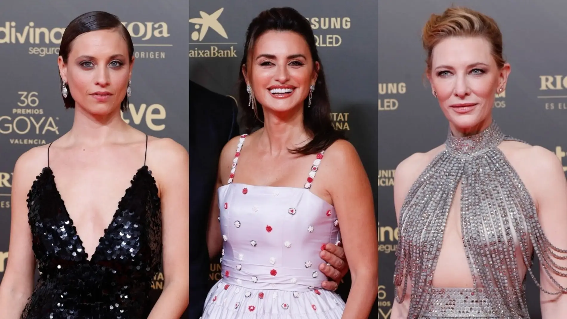 Michelle Jenner, Penélope Cruz y Cate Blanchett en la alfombra roja de los Premios Goya 2022