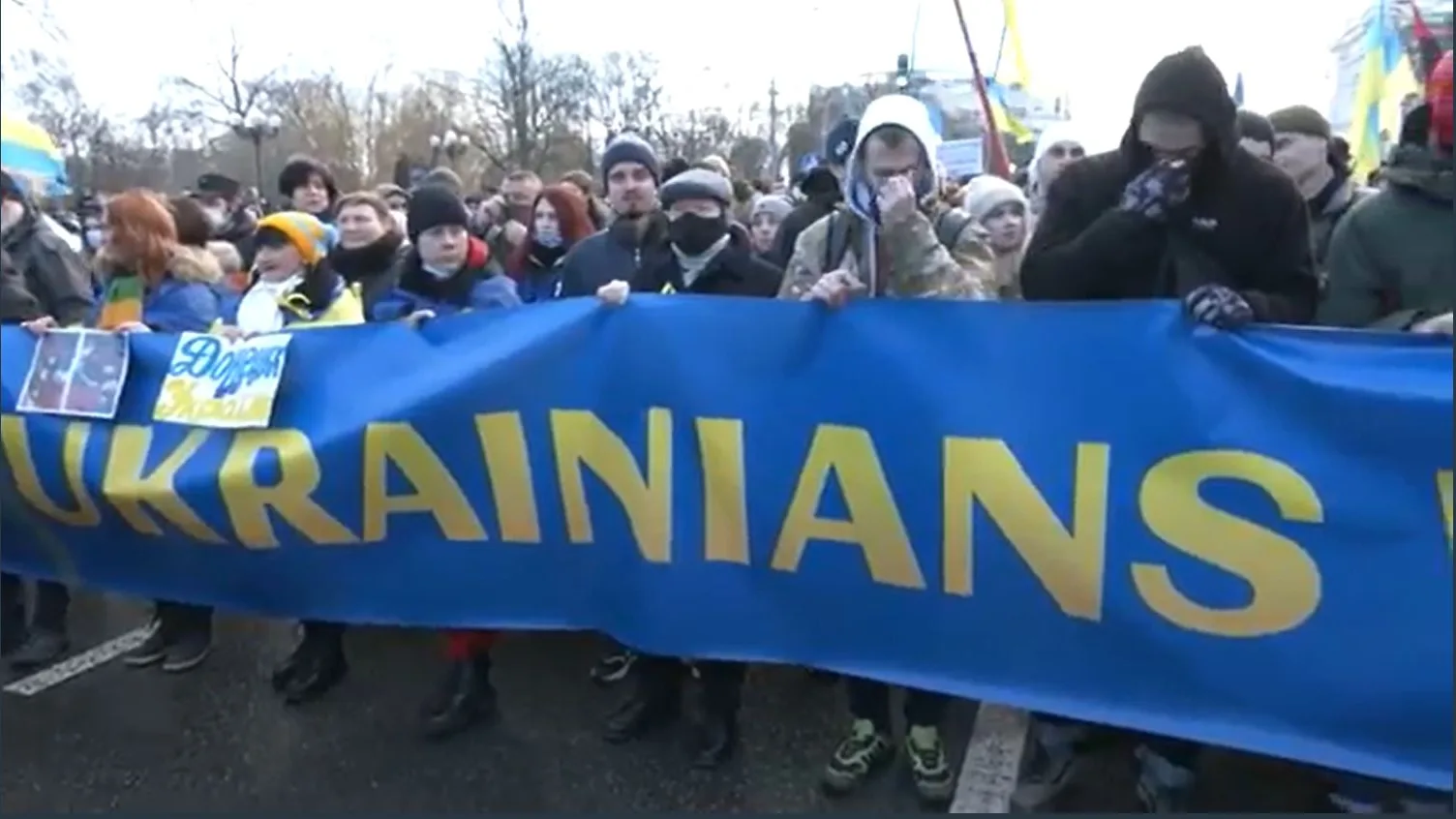 Las manifestaciones en Ucrania se intensifican ante la tensi&oacute;n con Rusia