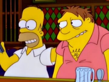 Homer y Barney en 'Los Simpson'