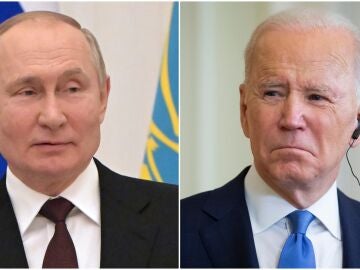 Cara a cara de Joe Biden y Vladimir Putin