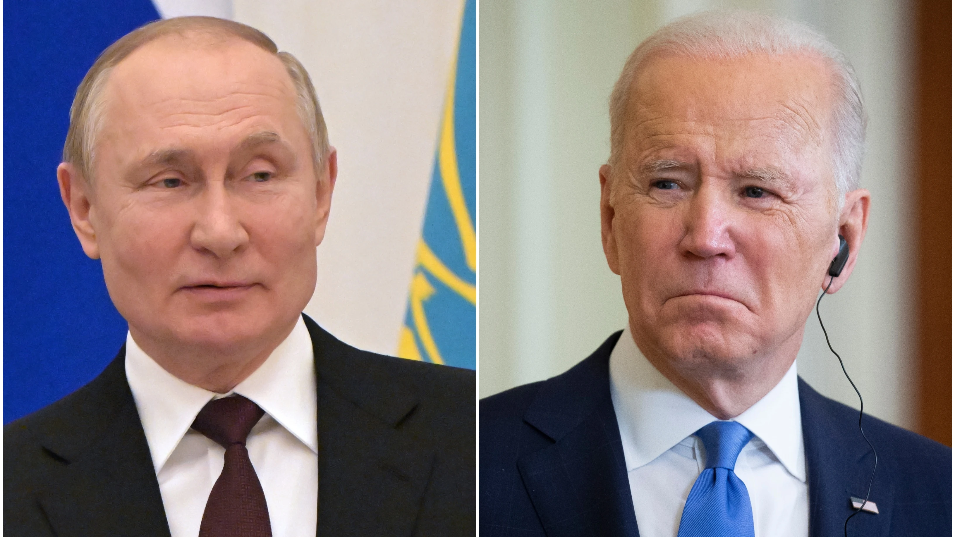 Cara a cara de Joe Biden y Vladimir Putin