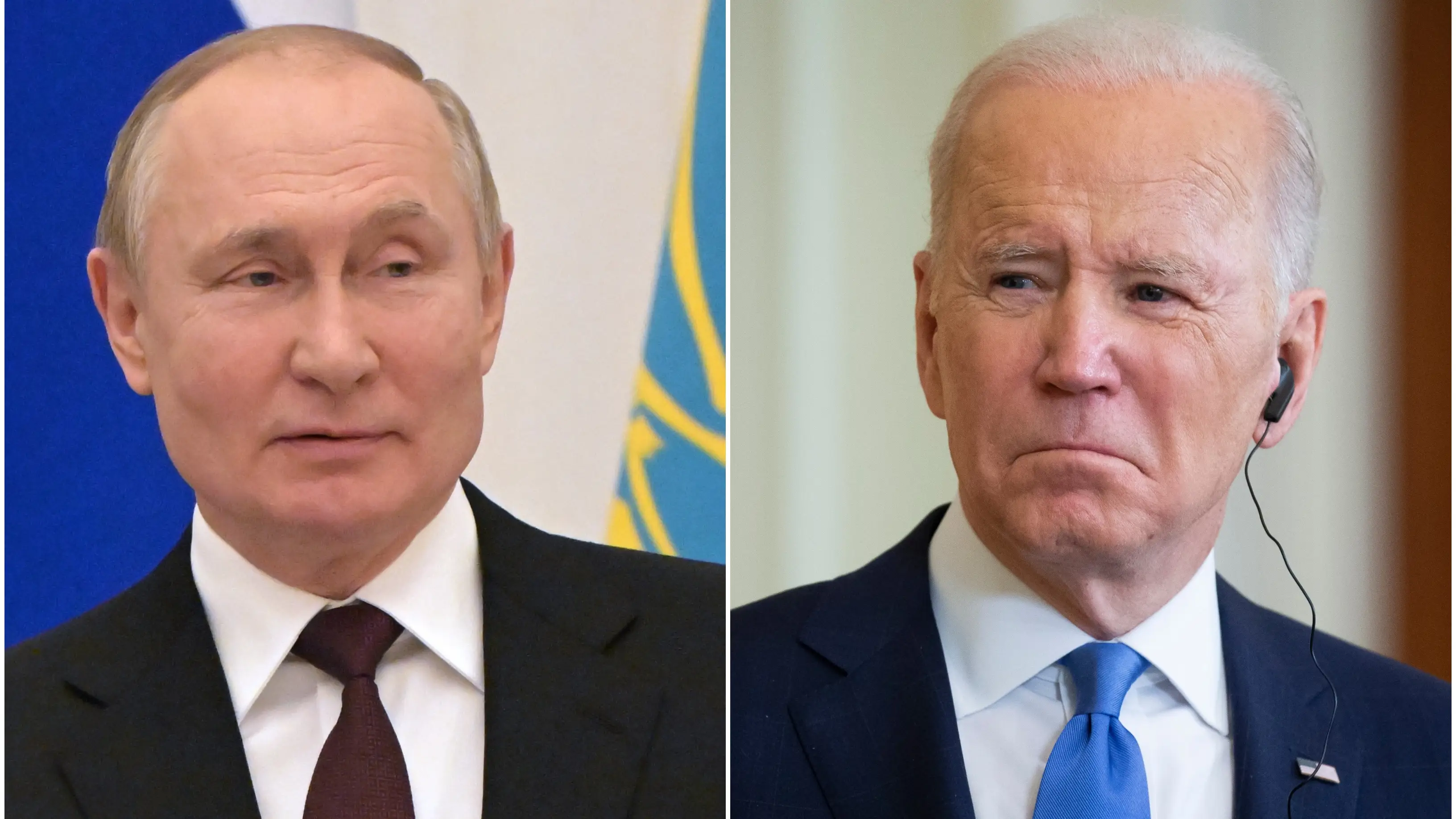Cara a cara de Joe Biden y Vladimir Putin Cara a cara de Joe Biden y Vladimir Putin