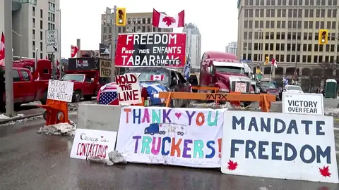 El desafío canadiense de protestas quiere ahora bloquear Europa El desafío canadiense de protestas quiere ahora bloquear Europa
