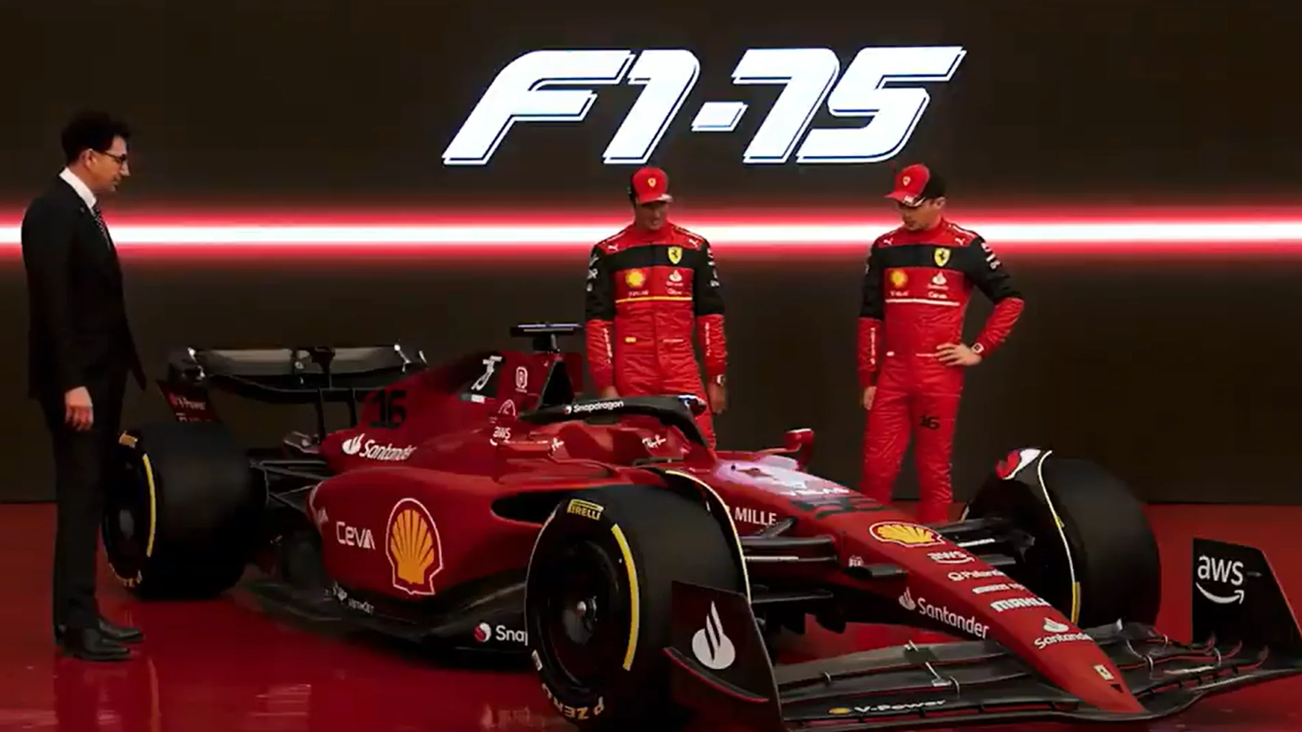 Imagen de la presentación del Ferrari F1-75 en 2022