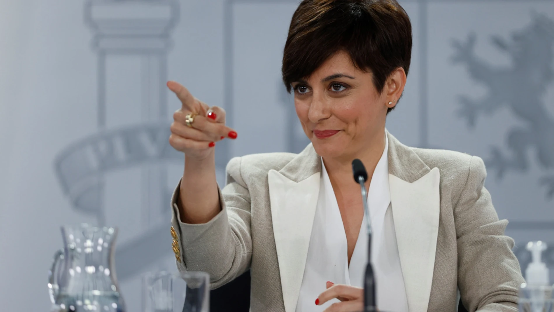 La ministra Portavoz, Isabel Rodríguez, en el Consejo de Ministros de este viernes
