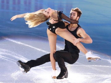 Gabriella Papadakis y Guillaume Cizeron en una competición en Barcelona