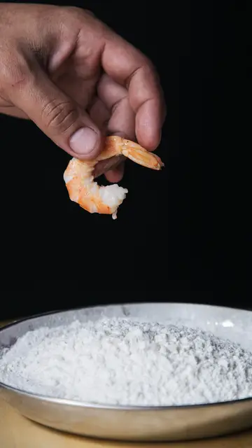 Rebozar langostino Rebozar langostino