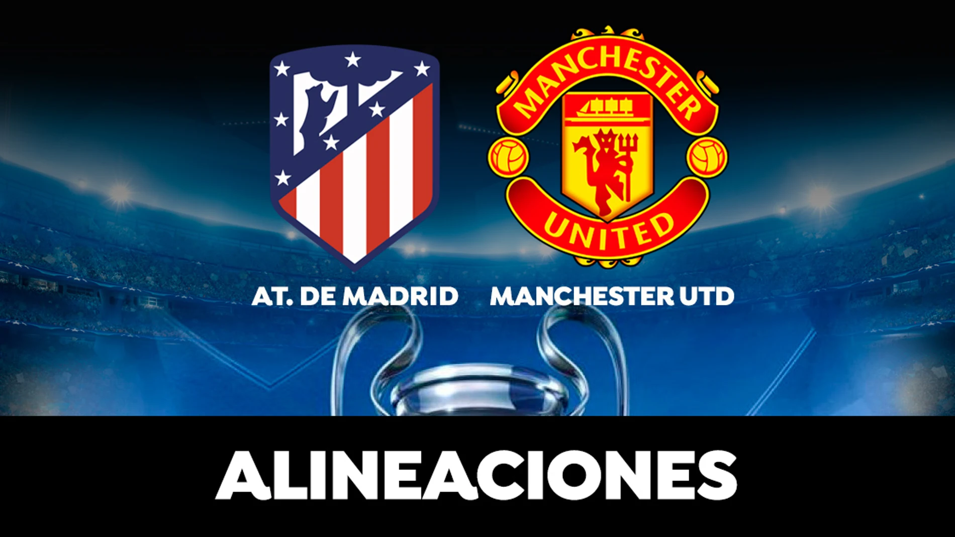Alineación del Atlético de Madrid hoy contra el Manchester United el partido de la Champions League