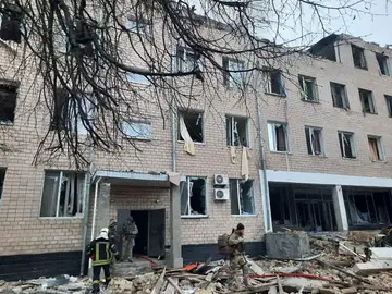 Un edificio destruido por las bombas en Ucrania