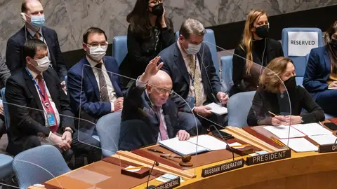 El Embajador de Rusia ante la ONU, Vassily Nebenzia, ejerce el poder de veto El Embajador de Rusia ante la ONU, Vassily Nebenzia, ejerce el poder de veto