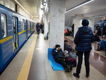Una estación de metro en Kiev, Ucrania