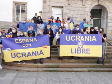 Manifestación en España de apoyo a Ucrania.