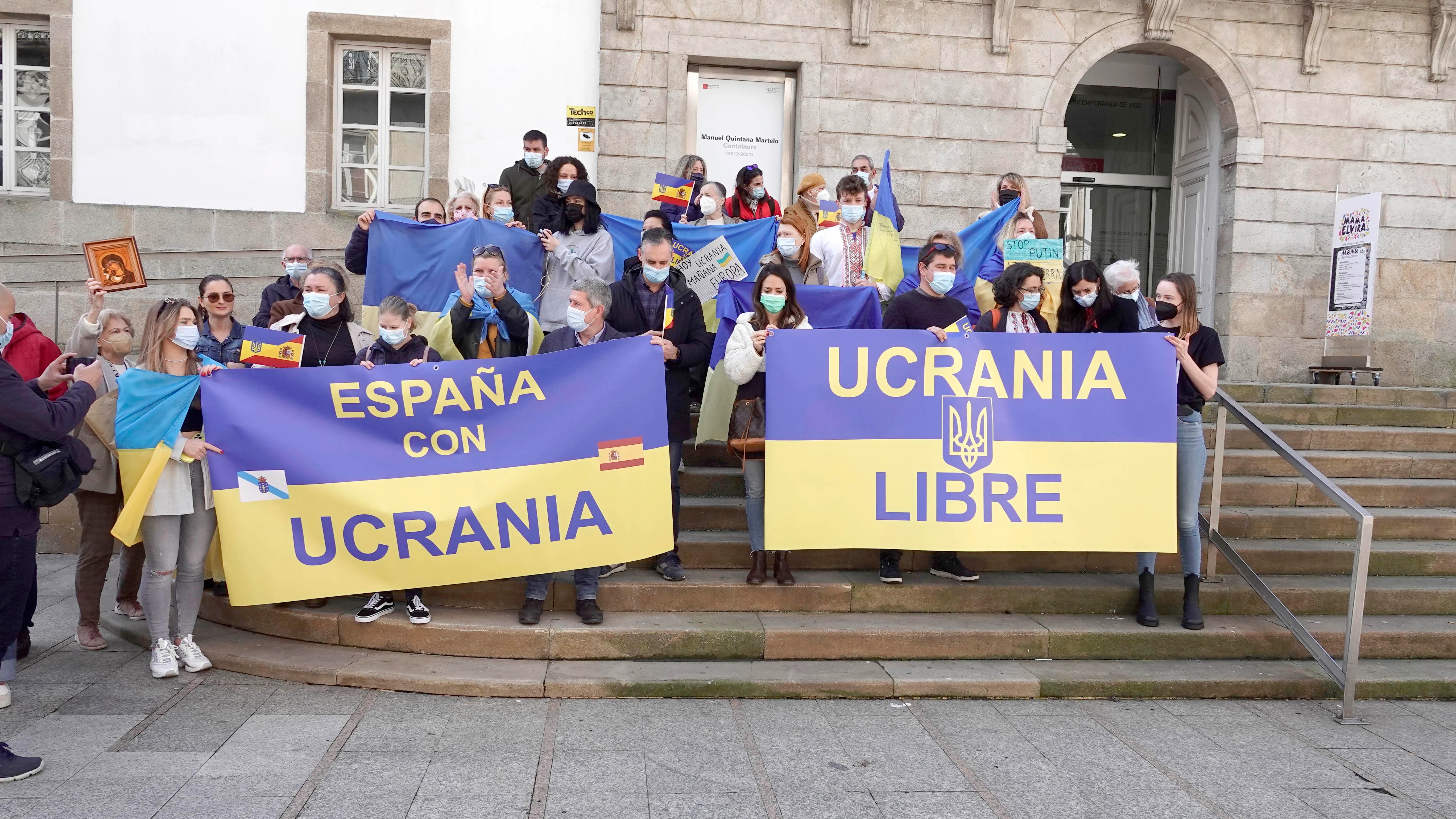 Manifestaci&oacute;n en Espa&ntilde;a de apoyo a Ucrania.
