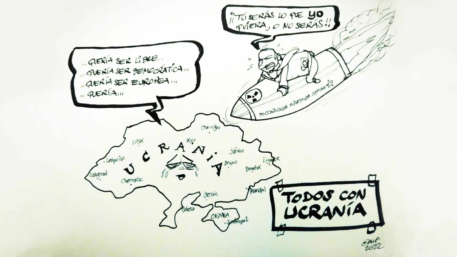 Todos con Ucrania, en la viñeta gráfica de la semana Todos con Ucrania, en la viñeta gráfica de la semana