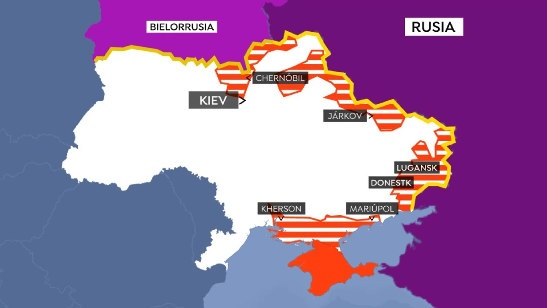 El mapa de la ofensiva rusa